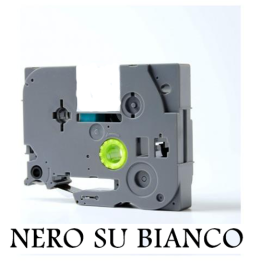 9mmX8m Nastro laminato compatibile per Brother TZe-FX221 nero su bian.