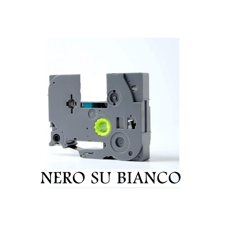 9mmX8m Nastro laminato compatibile per Brother TZe-FX221 nero su bian.