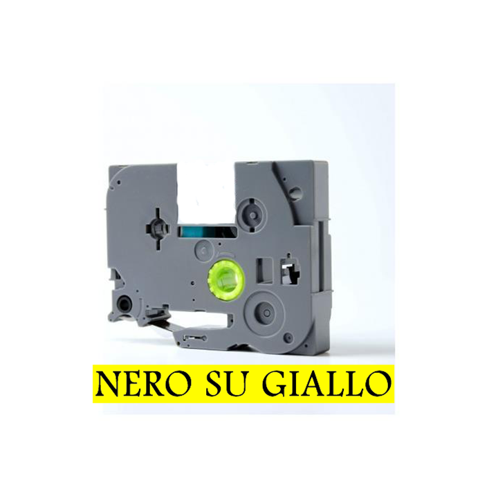 12mmX8m Nastro laminato compatibile per Brother TZe-631 nero su giallo
