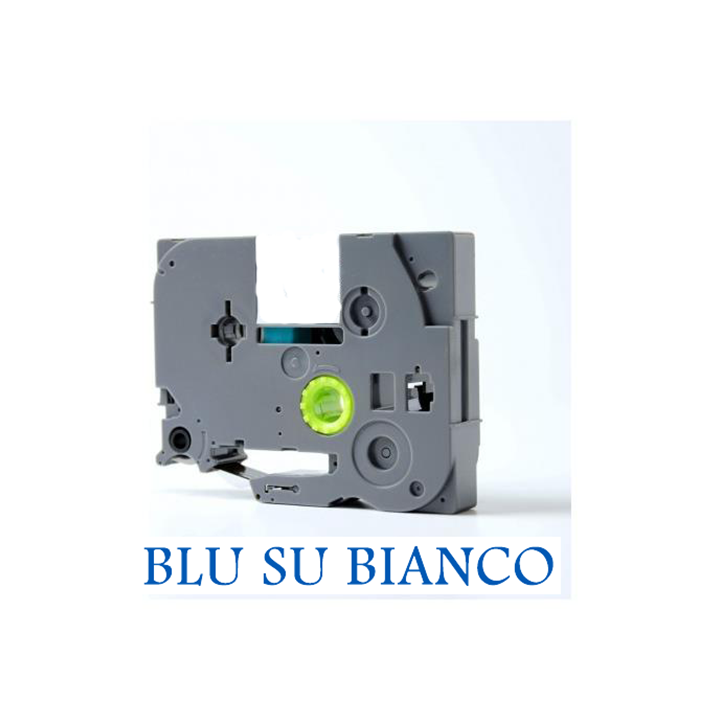 12mmX8m Nastro laminato compatibile per Brother TZe-233 blu su bianco