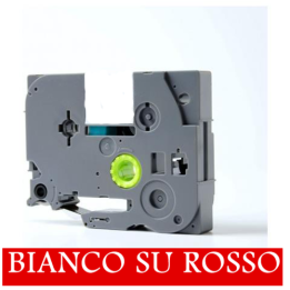 12mmX8m Nastro laminato compatibile per Brother TZe-435 bianco su ros.