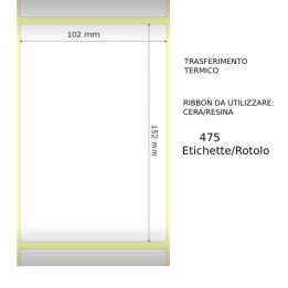 Trasferimento termico Etichette permanente per ZEBRA 102mm*152mm 475p.