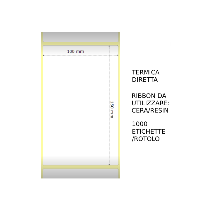 Trasferimento termico Etichette permanente per ZEBRA 100mm*150mm 1000.