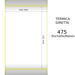 Termica diretta Etichette permanente per ZEBRA 102mm*152mm 475pz