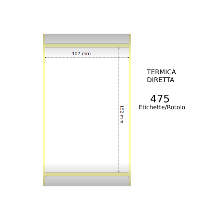 Termica diretta Etichette permanente per ZEBRA 102mm*152mm 475pz