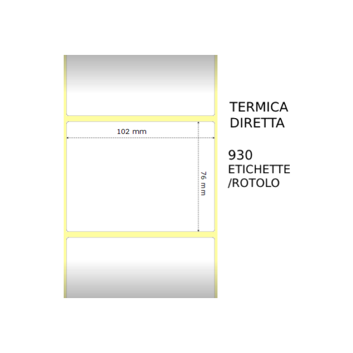 Termica diretta Etichette permanente per ZEBRA 102mm*76mm 930pz