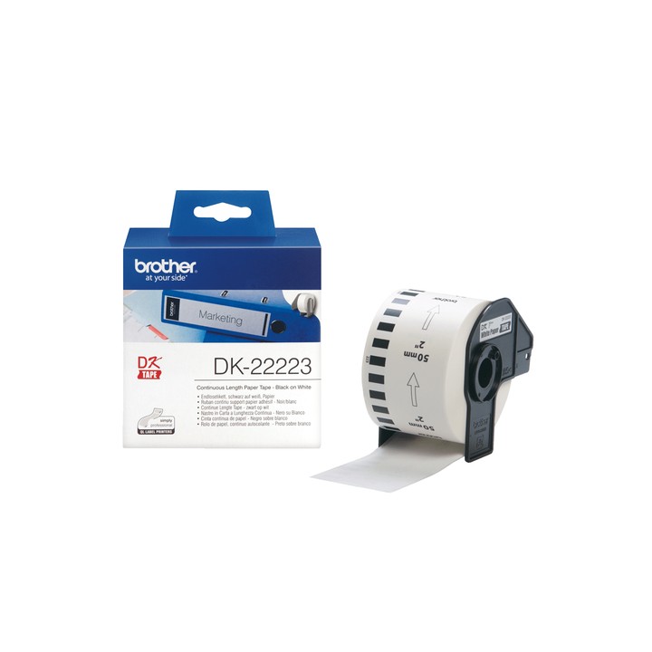BROTHER DK-22223 NASTRO NERO SU BIANCO, 50MM. NASTRO LUNGO 30,48 MT