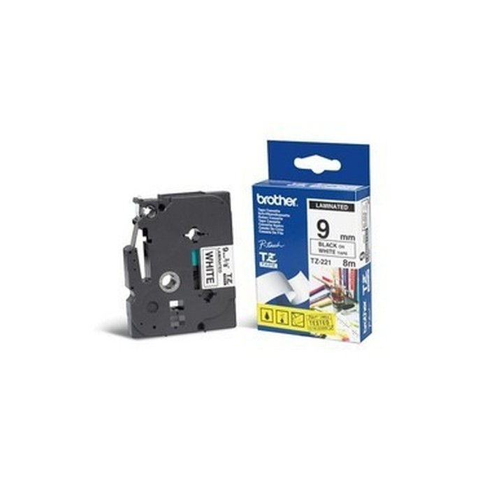 BROTHER NASTRO LAMINATO DA 9 MM (8 M) NERO/BIANCO